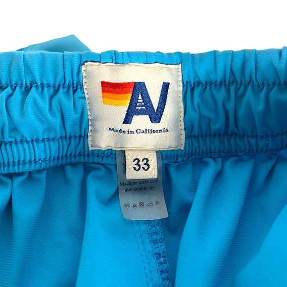 Aviator Nation Men's 5 Rainbow Stripe Flex Board Shorts in Antigua Blue Size 33 - Picture 6 of 9